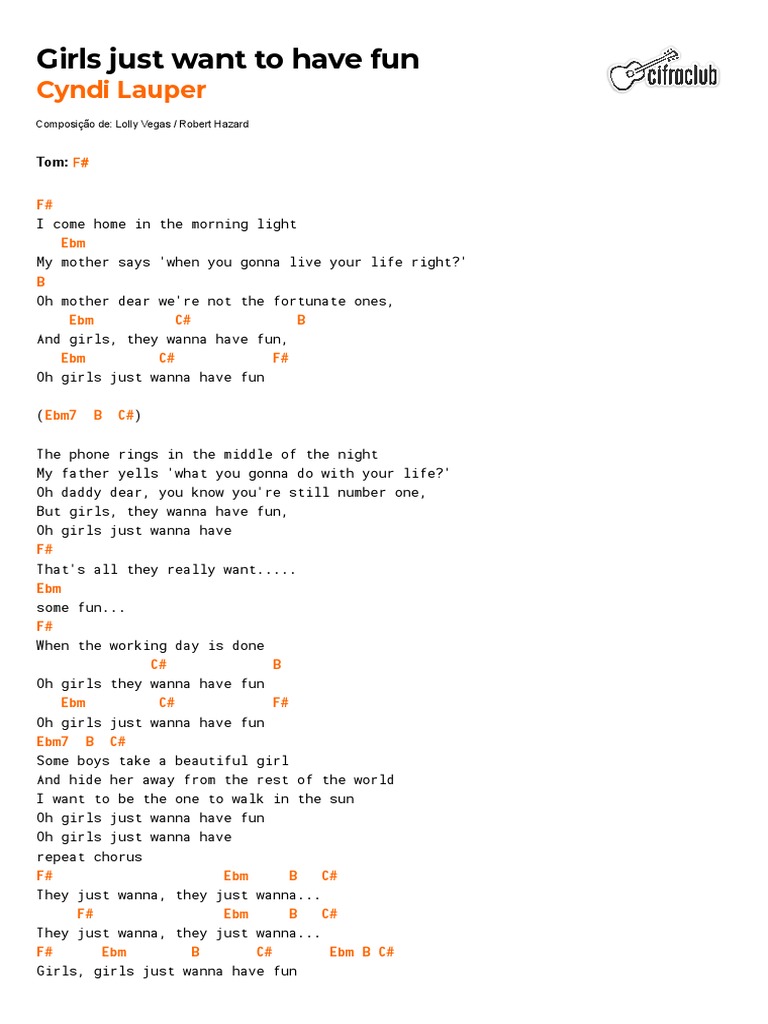 Girls Just Want to Have Fun Lyrics | PDF
