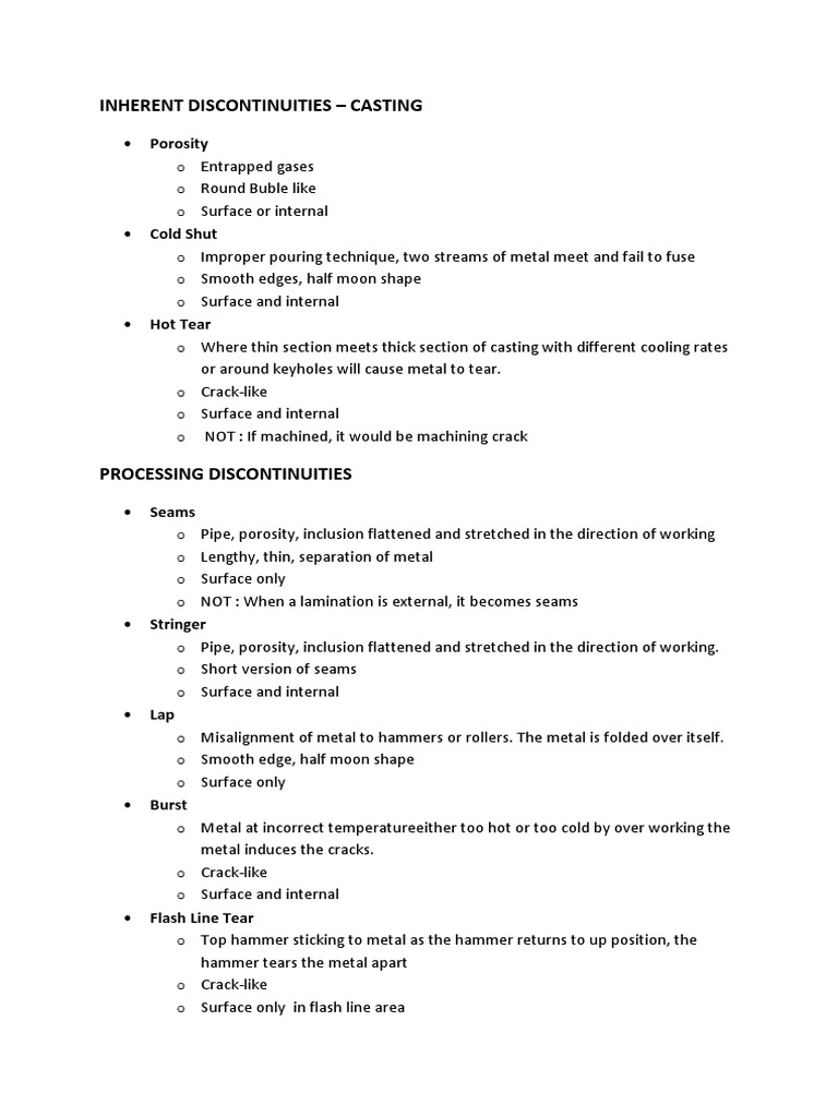 The Defects For MT Exam | PDF | Procedural Knowledge | Fracture