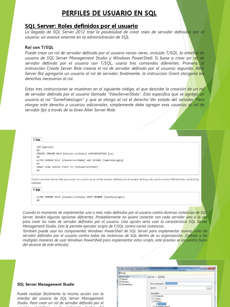 Creación de Roles en SQL Server 2012 | PDF | Servidor SQL de Microsoft ...