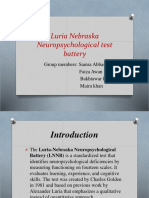 Luria Nebraska Neuropsychological Test Battery Review