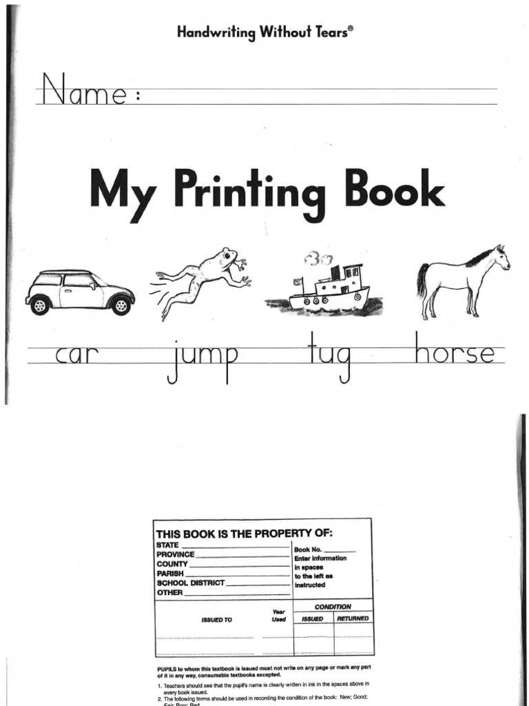 Handwriting Without TEARS Practice Book PDF | PDF, image size:768x1024