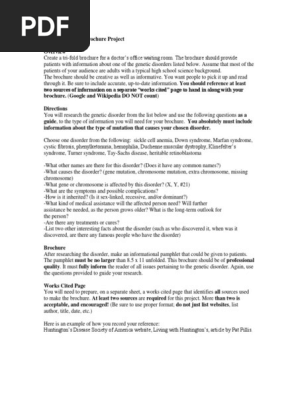 Genetic Disorder Brochure Project