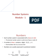 Number Systems Module - 1: An Introduction
