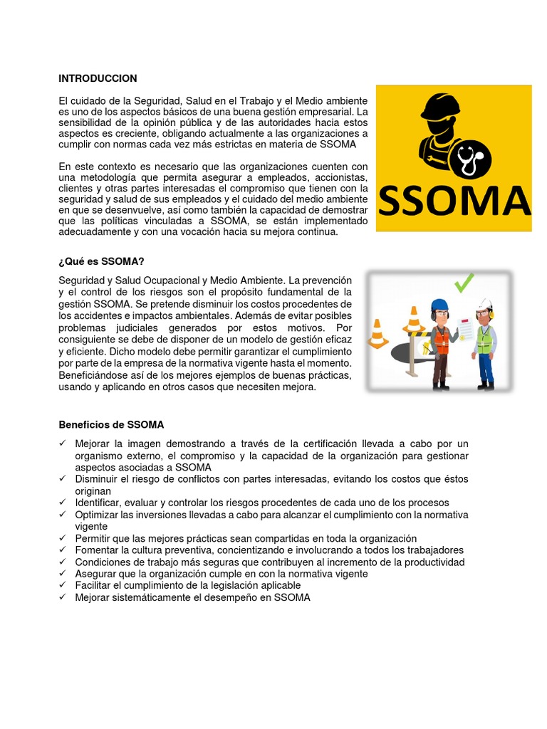 SSOMA gestión integral | PDF | Seguridad y salud ocupacional | Business