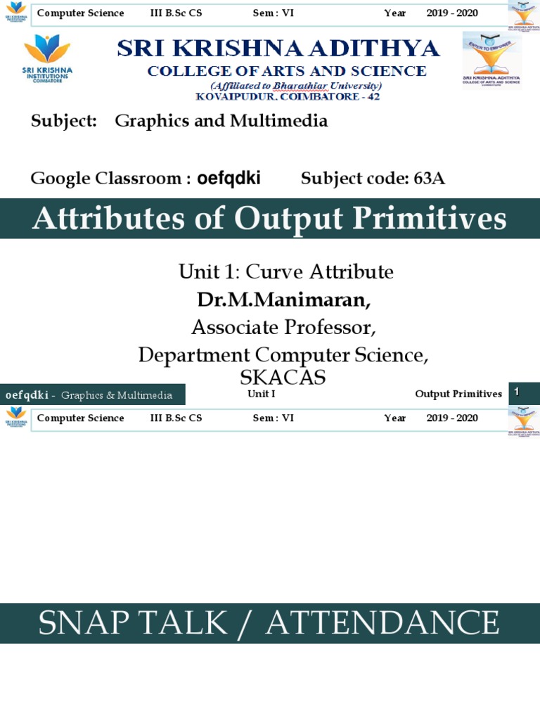 1.8 Curve Attributes - Attributes of Output | PDF | Graphics | Scanning ...
