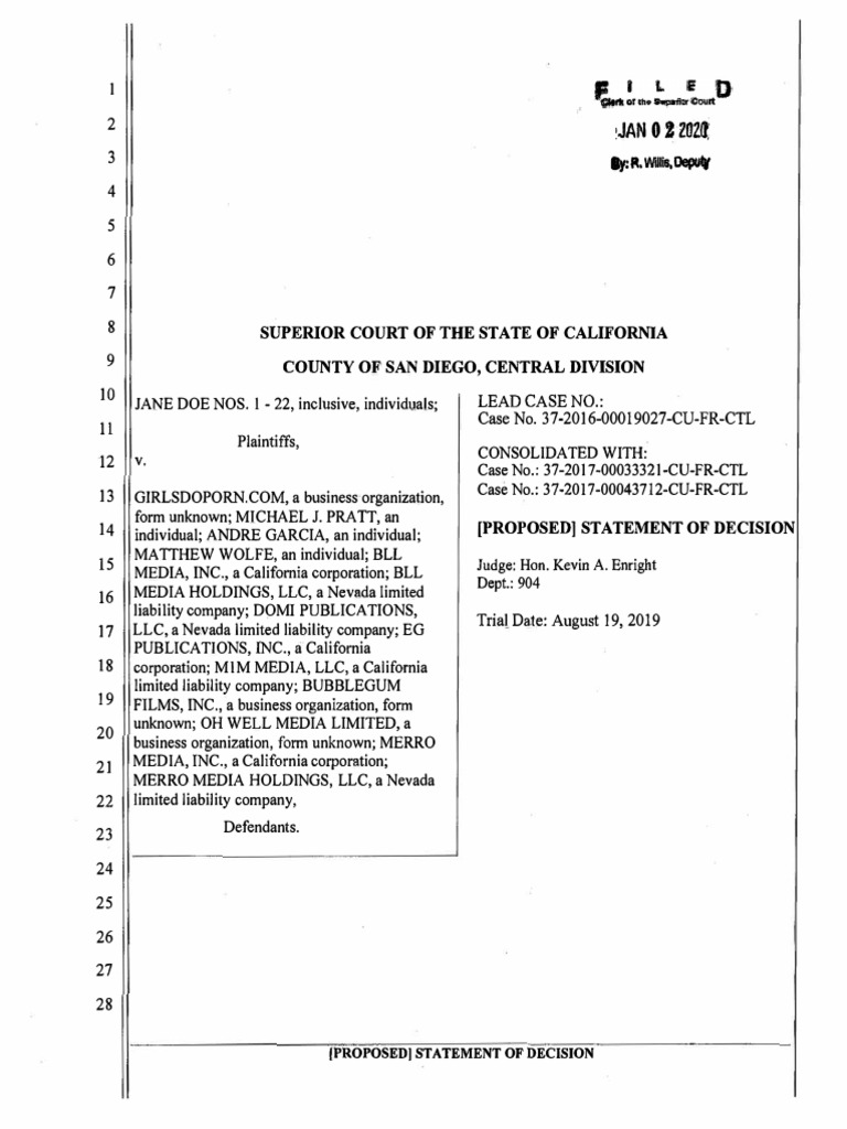 Girlsdoporn Verdict | PDF | Testimony | Deposition (Law)