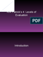 Kirk Patrick’s 4  Levels of Evaluation