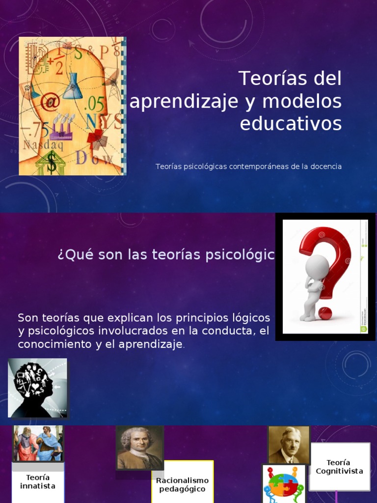 Teorias Del Aprendizaje y Modelos Educativos PDF | PDF ...
