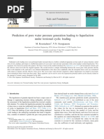 Prediction of Pore Water Pressure Generation Leading To Liquefaction