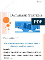 Lect 1 Database Systems