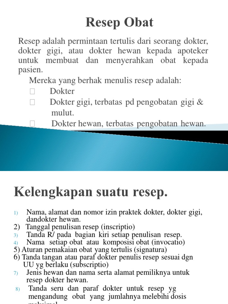 Panduan Penulisan Resep Obat | PDF