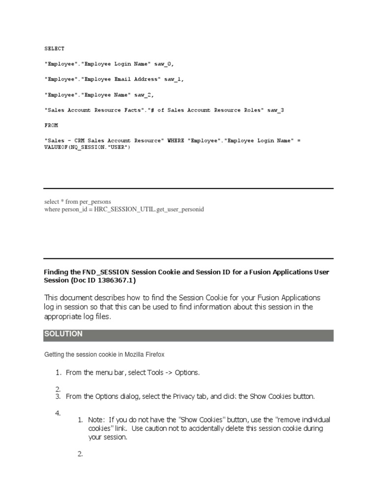 Value Set Getting The Session - Id or Person - Id | PDF | Variable ...