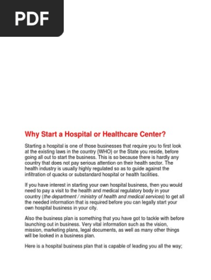 hospital business plan