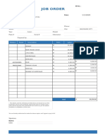 Job Order Form