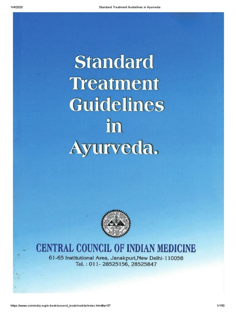 Standard Treatment Guidelines in AyurvedabyCCIM PDF | PDF | Ayurveda |  Traditional Medicine, image size:768x1024