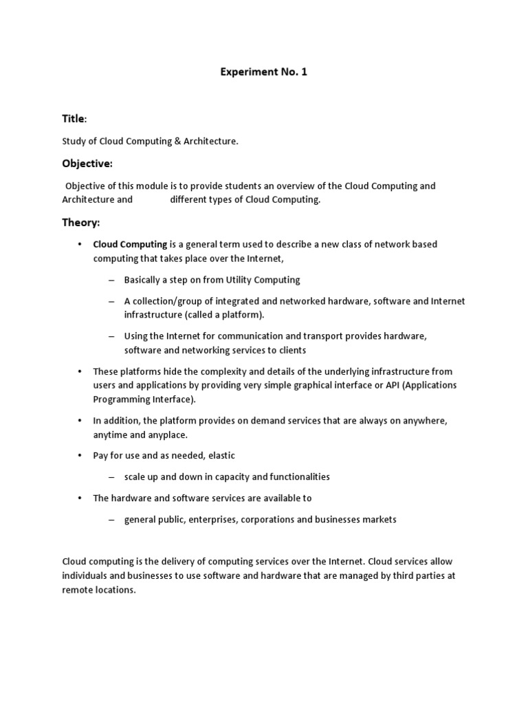 Cloud Computing Lab Manual PDF PDF Software As A Service Cloud