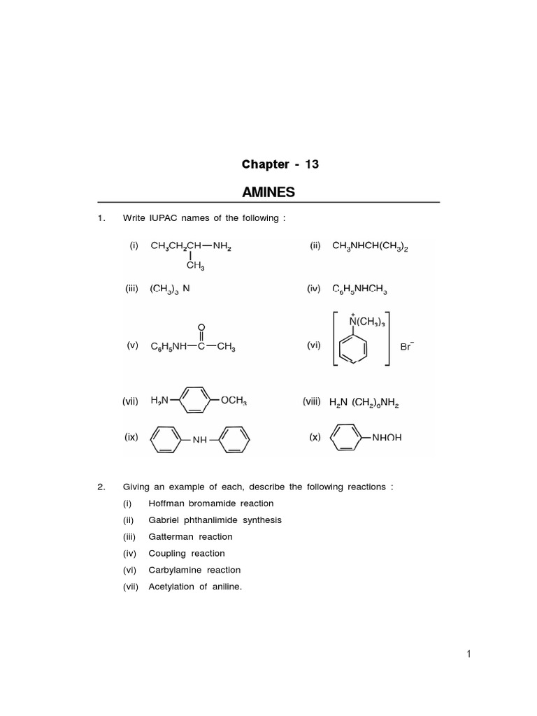 Boiling Points and Reactions of Amines | PDF | Amine | Hydrogen Compounds