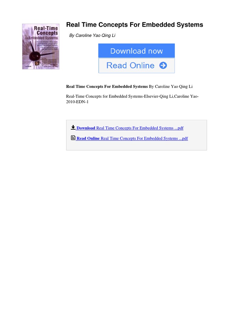 Real Time Concepts For Embedded Systems by Caroline Yao Qing Li ...