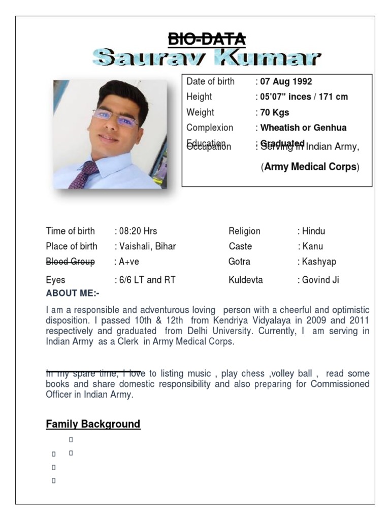 Bio Data | PDF