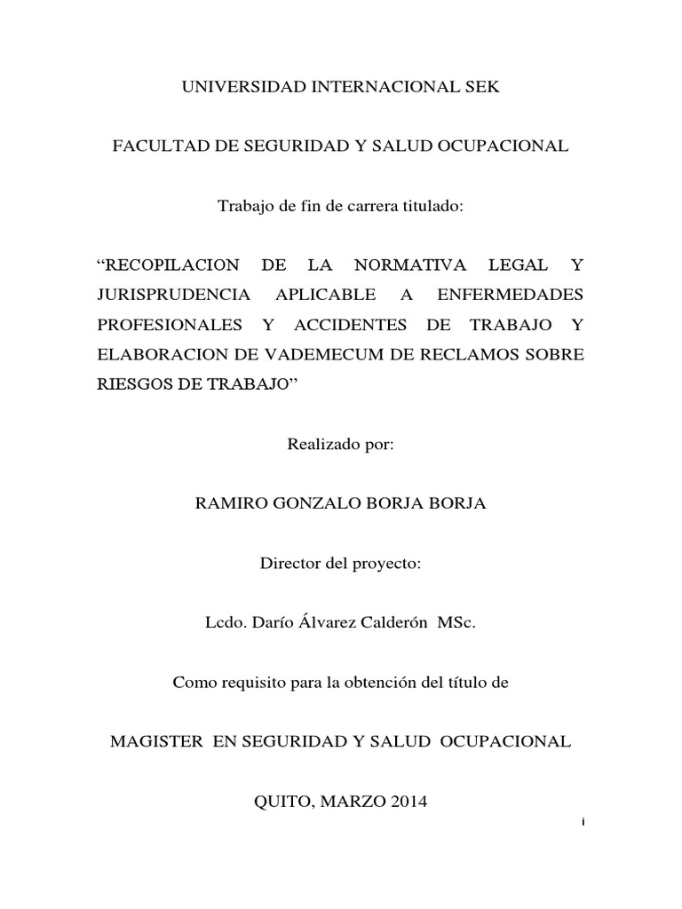 Normativa de Sso Ecuador | PDF | Derecho laboral | Seguridad y salud ...
