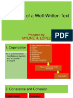 PROPERTIES OF A WELL WRITTEN TEXT For Uploading