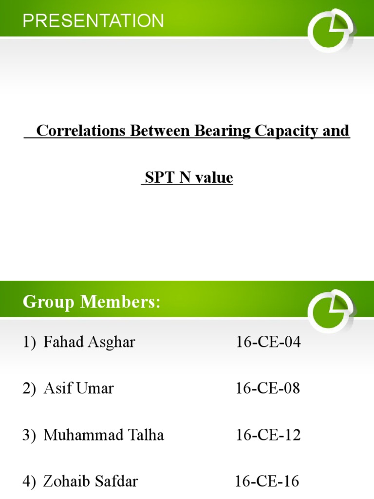 Bearing Capacity And Spt Value Correlation Pdf Civil Engineering