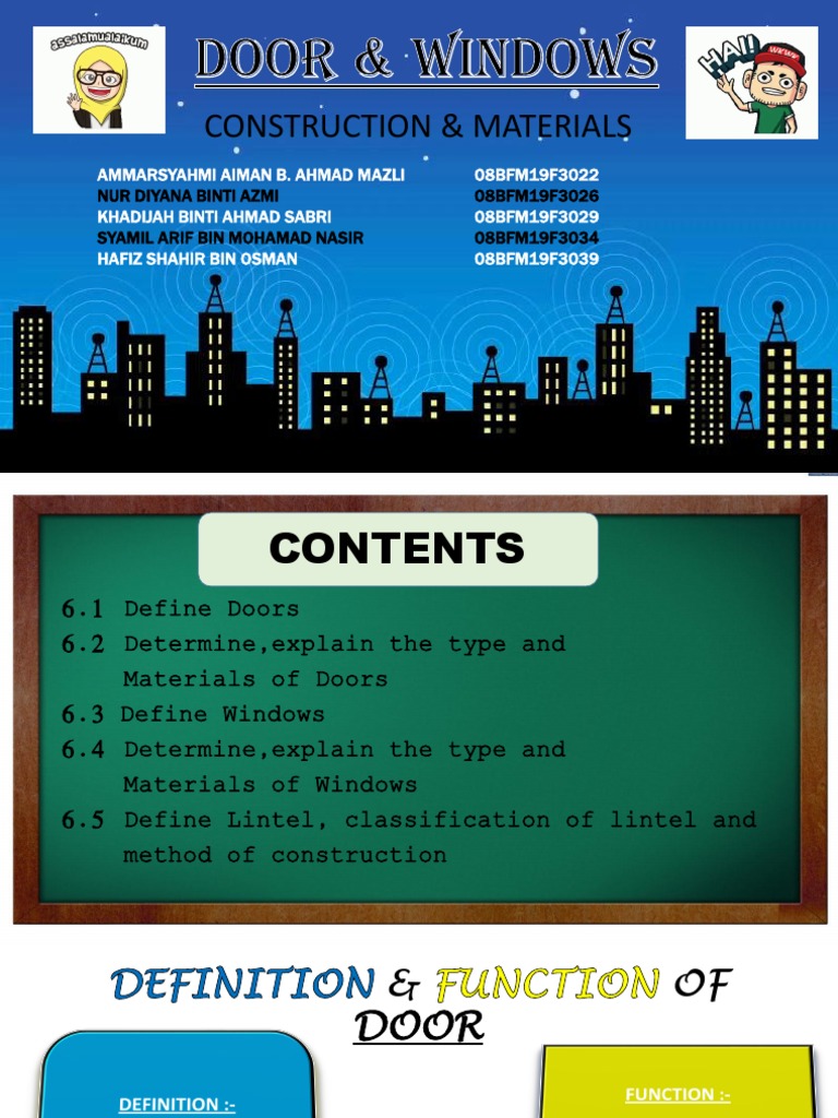 Types and Materials of Doors & Windows | PDF | Window | Door