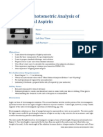 Exp 1--Spectrophometric Analysis of Aspirin