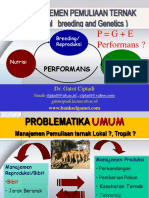 Kuliah 1manaj - Pemuliaan Ternak Intro Manaj Breed 2016 G. Ciptadi PDF