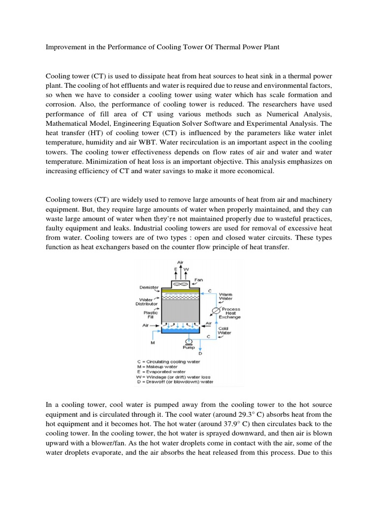 Enhancing Cooling Tower Efficiency in Power Plants | PDF | Heat ...
