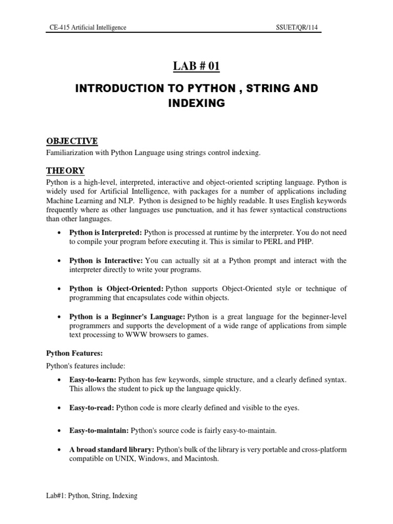 Python Lab PDF Python (Programming Language) String