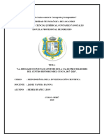 “LA DROGADICCION EN LOS JOVENES DE LA CALLE PROCURADORES DEL CENTRO HISTORICODEL CUSCO, 2017- 2018”.