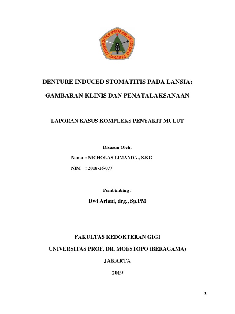 Stomatitis Gigi Tiruan pada Lansia | PDF