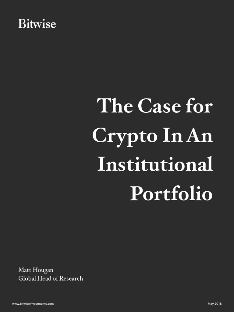 Crypto in Institutional Portfolios | PDF | Investment Management | Sharpe  Ratio