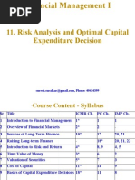 Risk Analysis and Optimal Capital Expenditure Decision