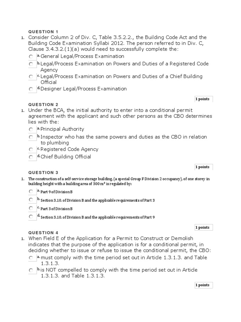 Building Code 2012 General Legal Final Test | Download Free PDF ...