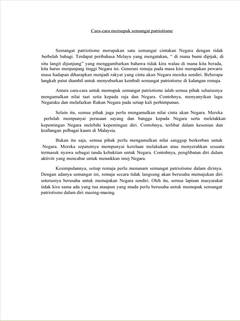 Cara Cara Memupu Semangat Patrio Pdf