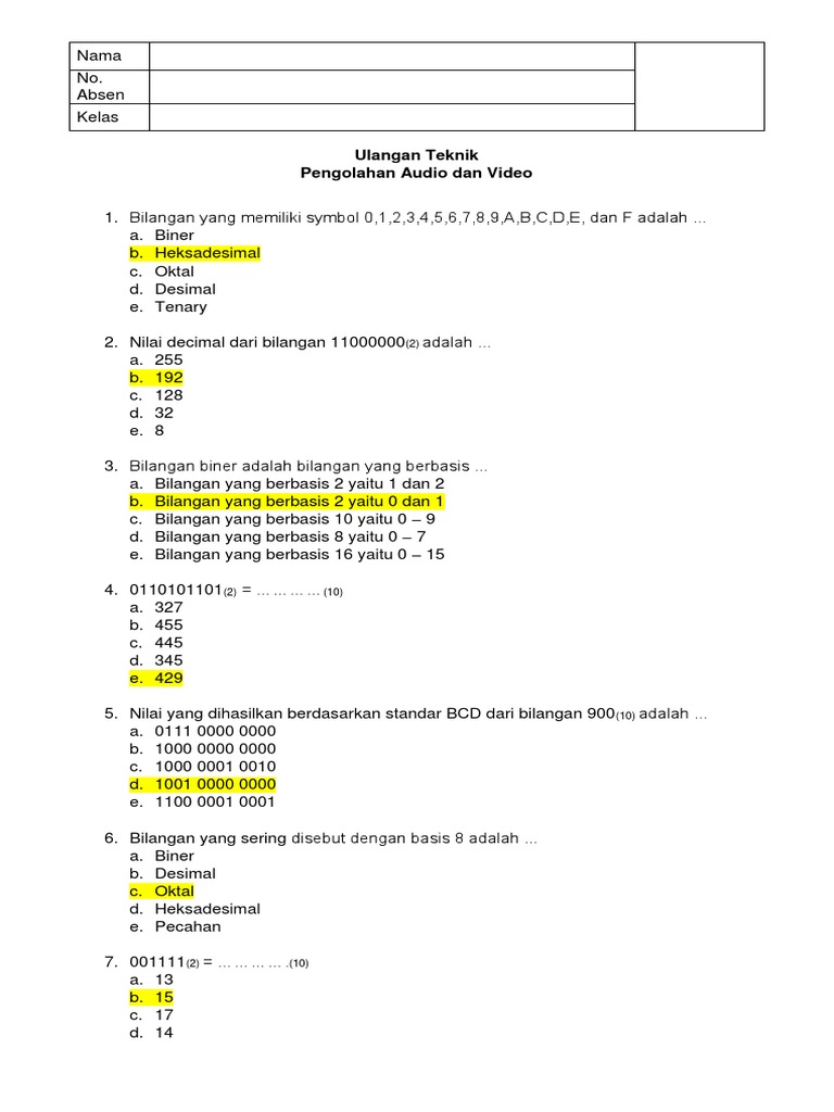 Ulangan Harian Tpav Pdf