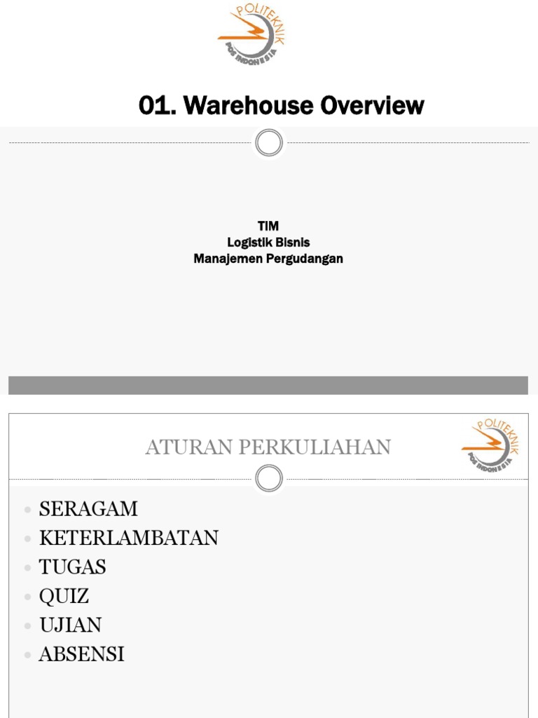 01 Warehouse Overview Pdf Warehouse Logistics