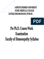 Pre PH D University Exam Syllabus All Subjects HMC Aug 2017