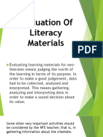 Evaluation of Literacy Materials