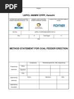 Method Statement For Coal Feeder Erection