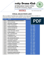 Final Selection List Udc