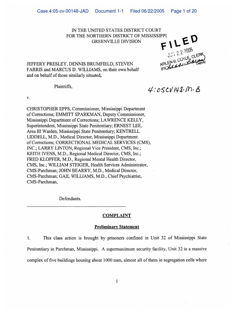 Unit 32 Mississippi State Penitentiary in Parchman, Mississippi