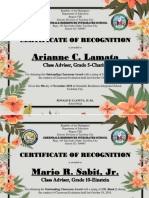 Certificate For Outstanding Teachers