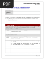 Lessons Learned Template