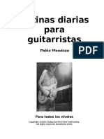 Rutinas Diarias para Guitarristas Por Pablo Mendoza PDF