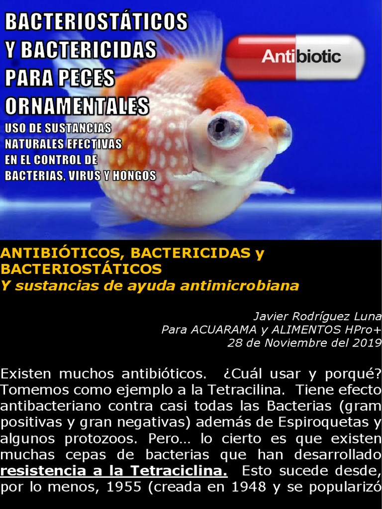 ANTIBIOTICOS, BACTERICIDAS y BACTERIOSTÁTICOS PARA PECES ORNAMENTALES ...