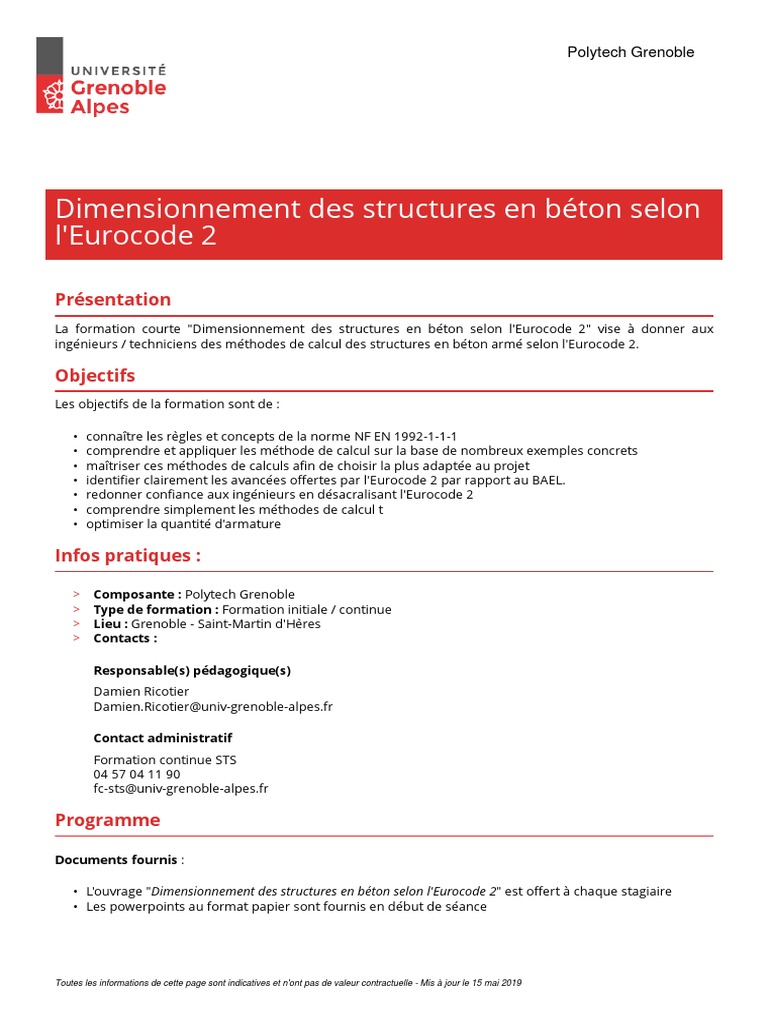 Formation Eurocode 2 Béton Polytech | PDF | Béton armé | Ingénierie