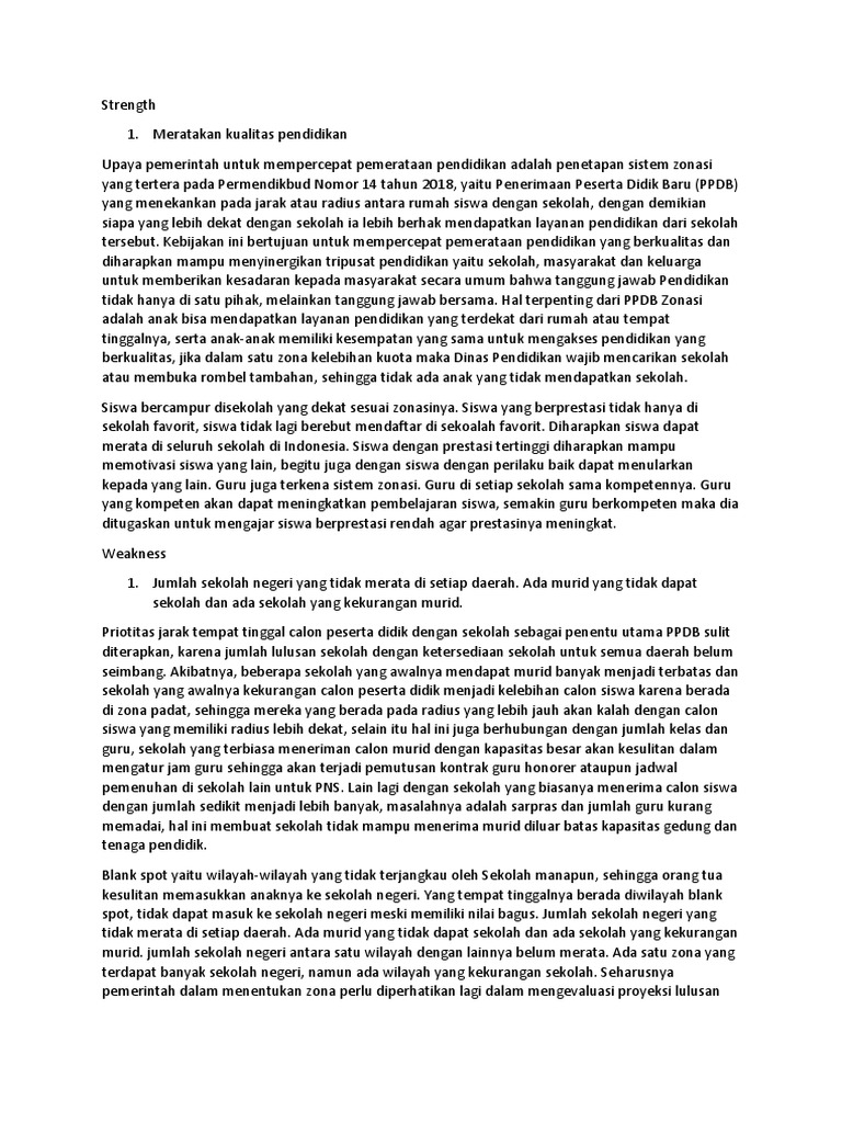 Analisis Sistem Zonasi Pendidikan Indonesia | PDF
